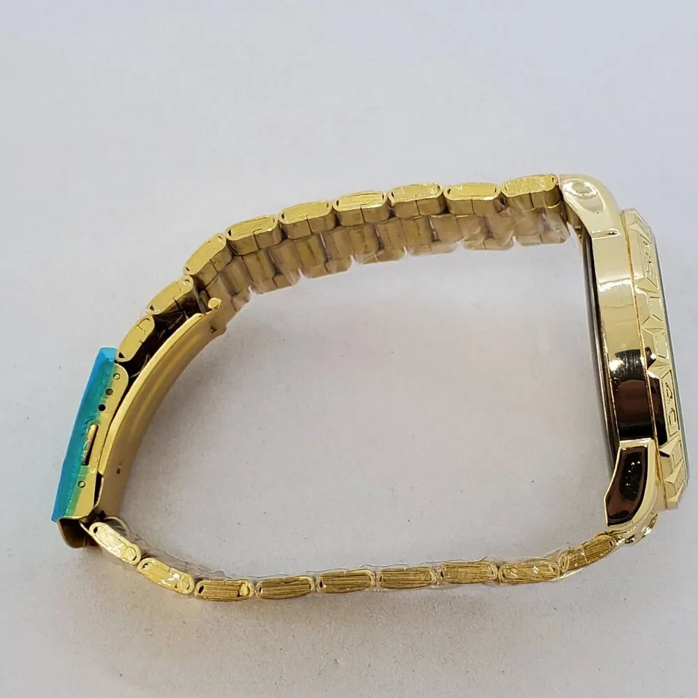 Men's Watch 44MM Gold Case Black Dial‎ Date Indicator Gold Bracelet 8